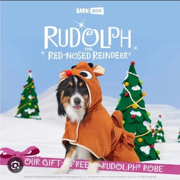 BarkBox Rudolph Hooded Robe - Picture 2 of 2